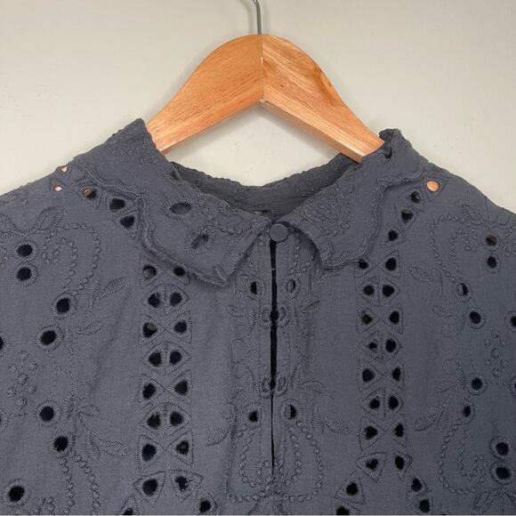 Eloquii Eyelet Easy Mini Dress in Black 14 - Picture 8 of 12